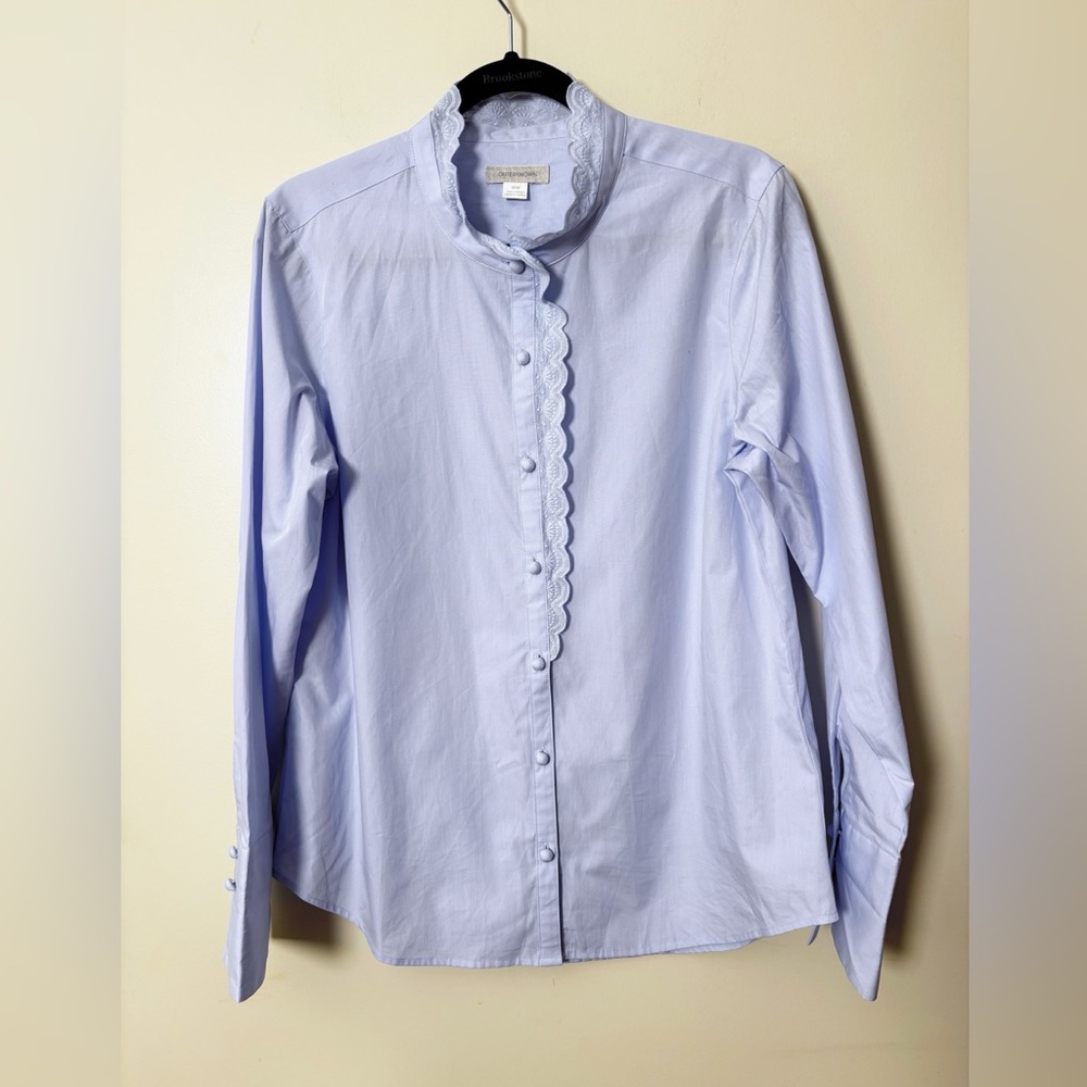 Outerknown Eleonore Shirt, Size Medium, Oxford Blue,